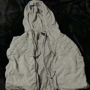 Grey sleeveless hoodie
